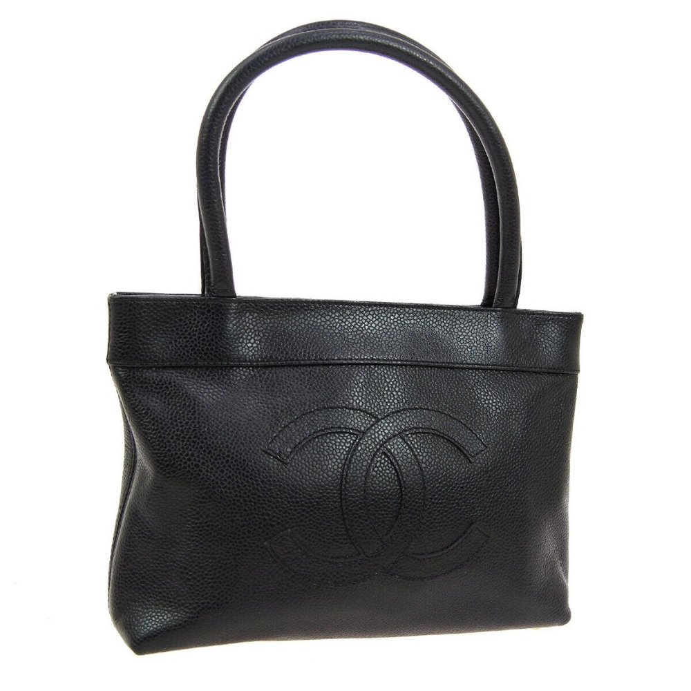 Chanel Cc Hand Bag Small Black Caviar #25194C15B